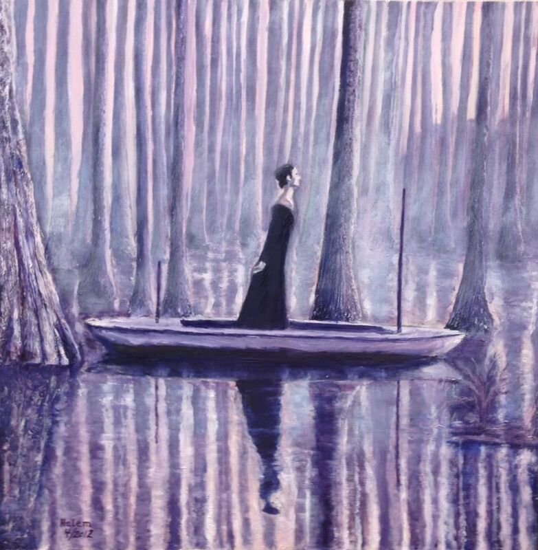 Boat in the swamp 
Oile on wood
36 x 36 inches