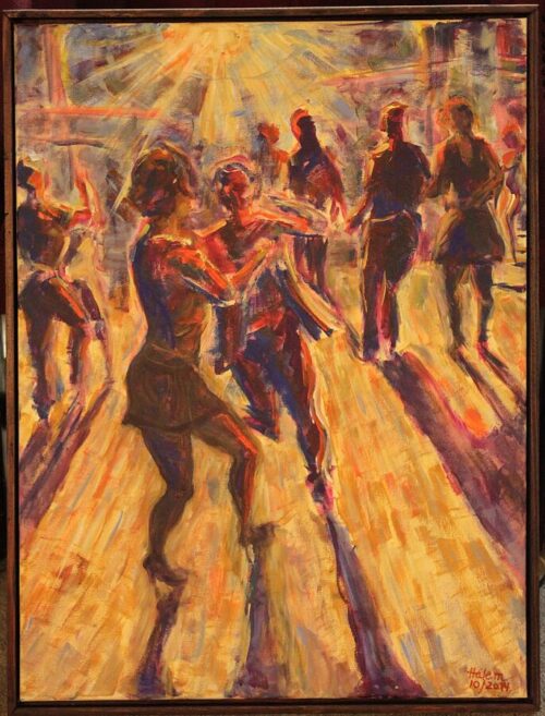 Salsa dancing - painting by Mike Halem
